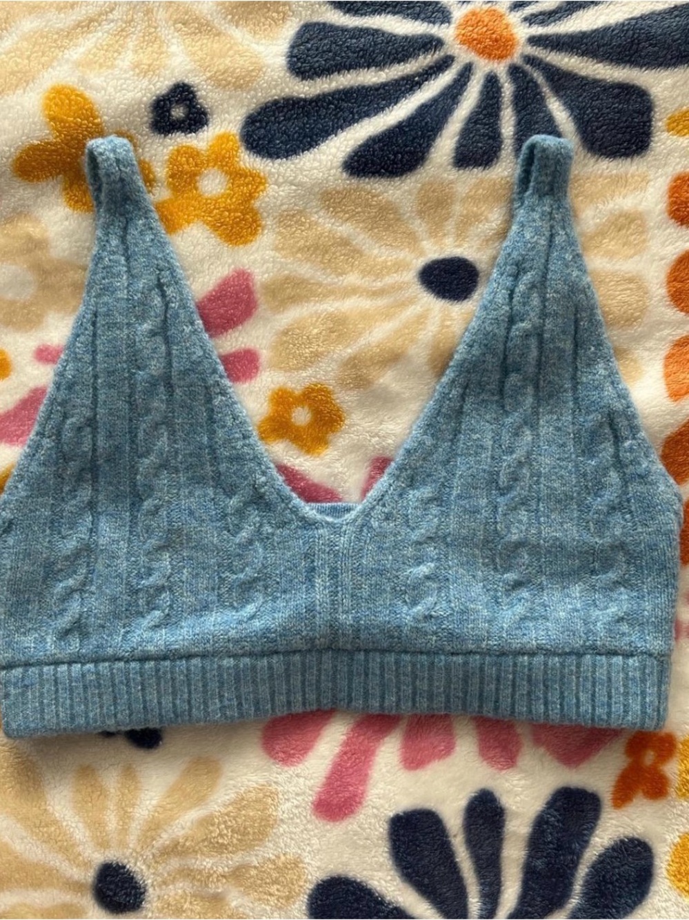 Urban Outfitters Light Blue Cable Knit Bralette